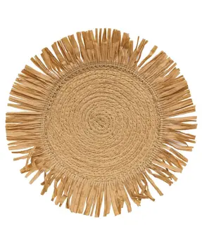 Natural Jute & Dried Grass Candle Mat - 12"