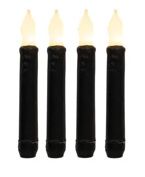 Black Gloss Timer Tapers, 4/Set