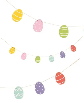 Wooden Easter Egg Mini Garland