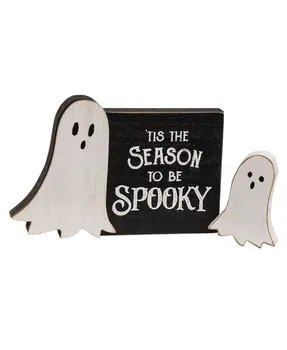 It's Spooky Season Block w/Ghost Sitter, 2/Set