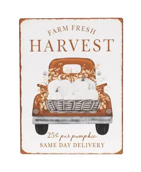 Farm Fresh Harvest Truck Metal Sign