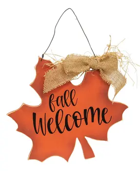 Fall Welcome Wooden Leaf Sign