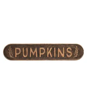 Pumpkins Rustic Brown Metal Sign