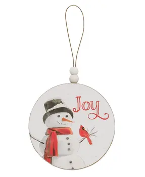 Winter Word Snowman Round Beaded Ornament, 3 Asstd.