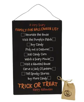 Family Fun Halloween Metal Sign w/10 Magnets
