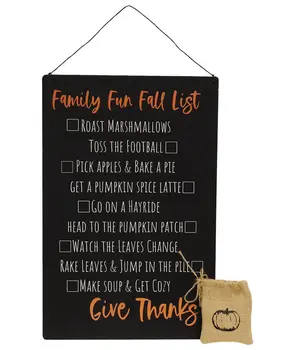Family Fun Fall Metal Sign w/9 Magnets