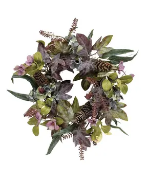 Hydrangea & Pine Cones Wreath, 18"