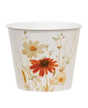 Fall Florals Metal Bucket