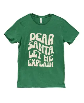 Dear Santa Let Me Explain T-Shirt, XXL - Heather Grass Green