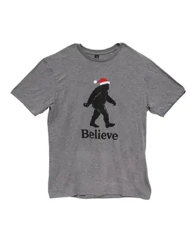 Believe Santa Bigfoot T-Shirt - Heather Graphite