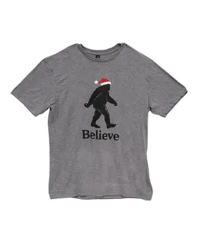 Believe Santa Bigfoot T-Shirt - Heather Graphite
