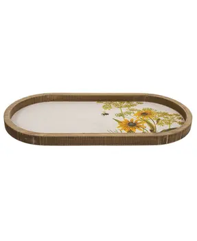 Bumble Bee & Flower Oval Tray
