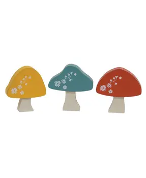 Mini Chunky Floral Mushroom Sitters, 3/Set