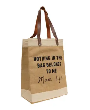 Mom Life Jute Tote
