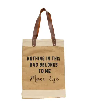 Mom Life Jute Tote