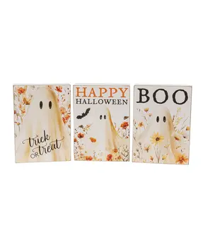 Golden Fall Wildflower Ghost Box Sign, 3 Asstd.