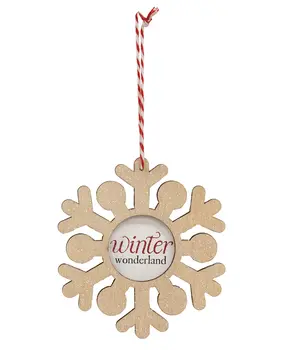 Merry Everything Wooden Snowflake Ornament, 3 Asstd.