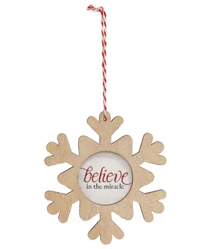 Merry Everything Wooden Snowflake Ornament, 3 Asstd.