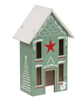 Wooden Yuletide Folklore Houses, 3/Set