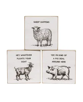Sheep Happens Square Block, 3 Asstd.