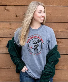 Reindeer Games T-Shirt, Graphite Heather, XXL, L210XXL