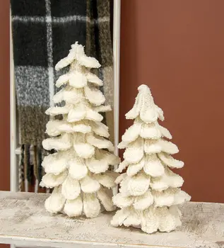 White Sherpa Christmas Tree, 13.5", SR14710362