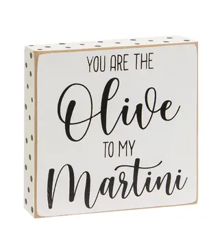 Olive to My Martini Polka Dot Square Block, 3 Asstd.