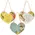 Vintage Floral Friendship Wooden Heart Ornament - 3 Asstd., 39047