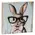 Bunny In Black Specs Block - 5 In Sq., 51749