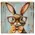Bunny In Red Specs Block - 5 In Sq., 51750