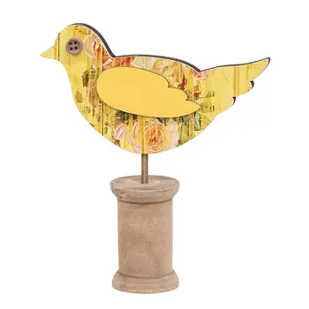 Cottage Rose Distressed Wooden Bird on Spool - 2 Asstd., 38981