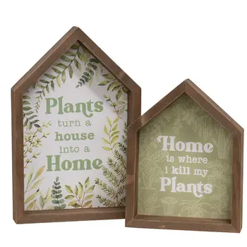 2/Set - Plant House  Shaped Box Signs, 38993