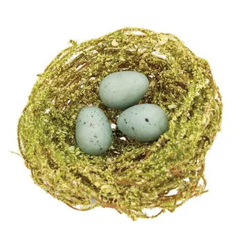 6/Set - Mini Speckled Eggs in Mossy Nests, SA112643