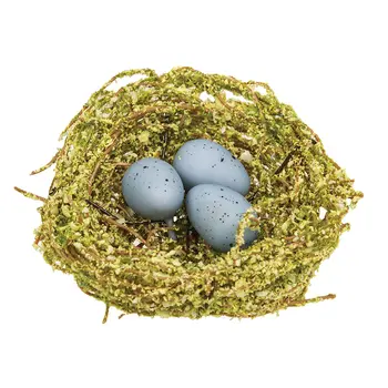 6/Set - Mini Speckled Eggs in Mossy Nests, SA112643