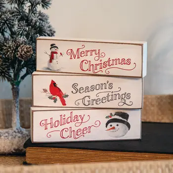 Vintage Season's Greetings Mini Block, 3 Asstd.