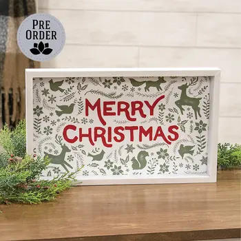 Merry Christmas Yuletide Folklore Friends Box Sign 38670