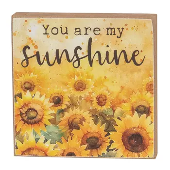 You Are My Sunshine Watercolor Sunflower Block - 3 Asstd., 39036