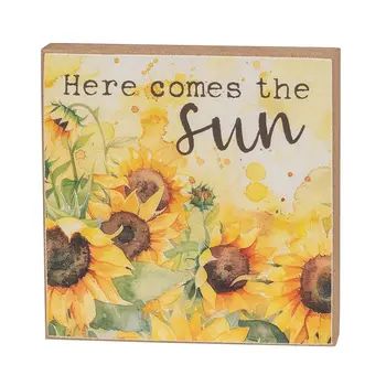 You Are My Sunshine Watercolor Sunflower Block - 3 Asstd., 39036