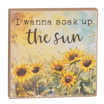 You Are My Sunshine Watercolor Sunflower Block - 3 Asstd., 39036