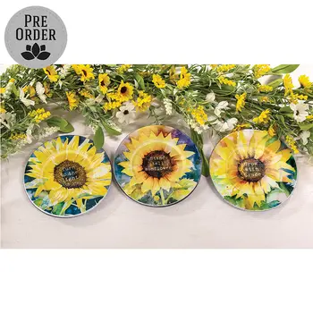 Sunflower Trinket Trays 3 Asstd., 39041