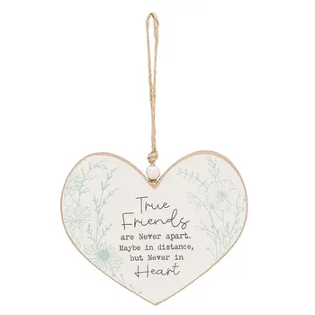 Wildflower Friendship Wooden Heart Ornament - 3 Asstd., 39045