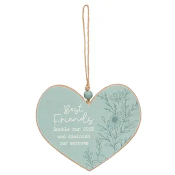 Wildflower Friendship Wooden Heart Ornament - 3 Asstd., 39045