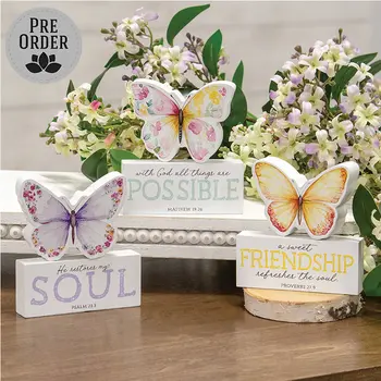 2/Set - Bible Verse Butterfly & Block Sitters - 3 Asstd., 39062