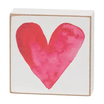 Watercolor Heart 2" Square Block - 4 Asstd., 39065