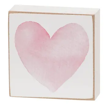 Watercolor Heart 2" Square Block - 4 Asstd., 39065