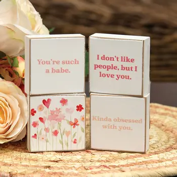 Kinda Obsessed 2" Square Block - 4 Asstd., 39067