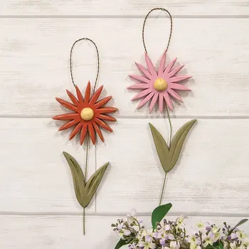 Distressed Wood Flower Hanger - 2 Asstd., 39117