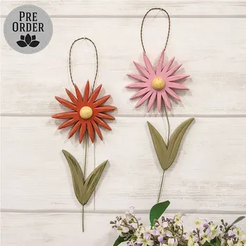 Distressed Wood Flower Hanger - 2 Asstd., 39117