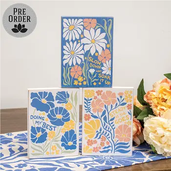 Blue Floral 4.5in x 6in. Blocks 3 Asstd., 397174