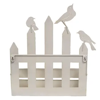 Metal Fence with Birds Planter, 70226
